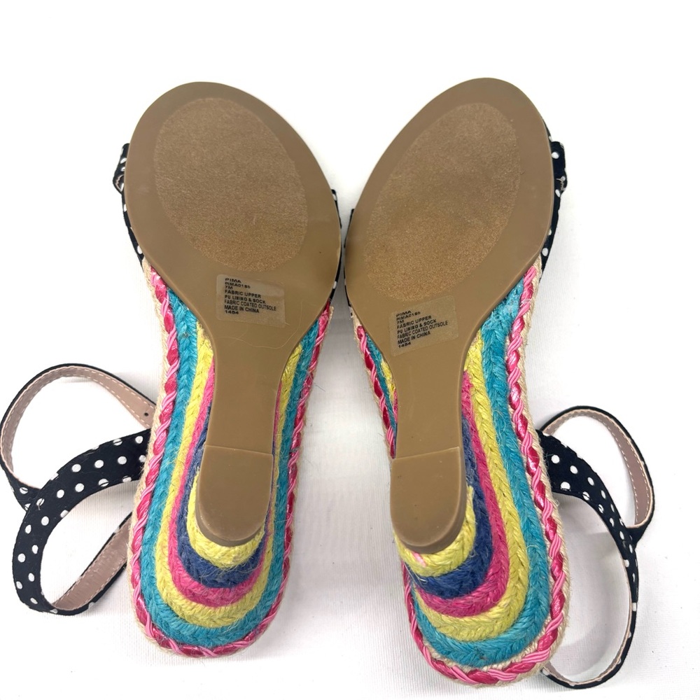 Betsey Johnson Black Polka Dot Wedge Sandals - Picture 7 of 7